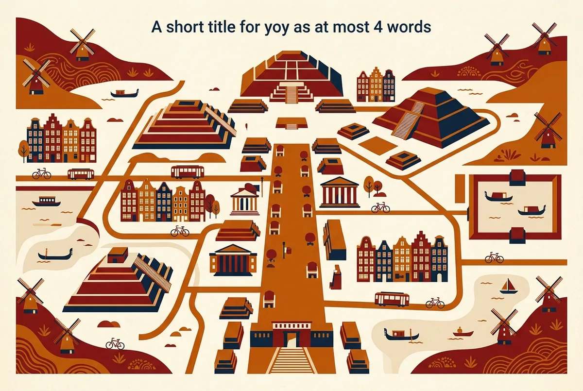 Illustrated map infographic showing the layout of the Avenue of the Dead connecting the Pyramid of the Sun, Pyramid of the Moon, and the Ciudadela at Teotihuacan