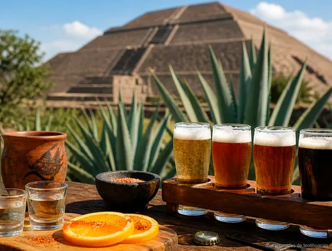 Group on the Teotihuacan breakfast and mezcal tour near the pyramids